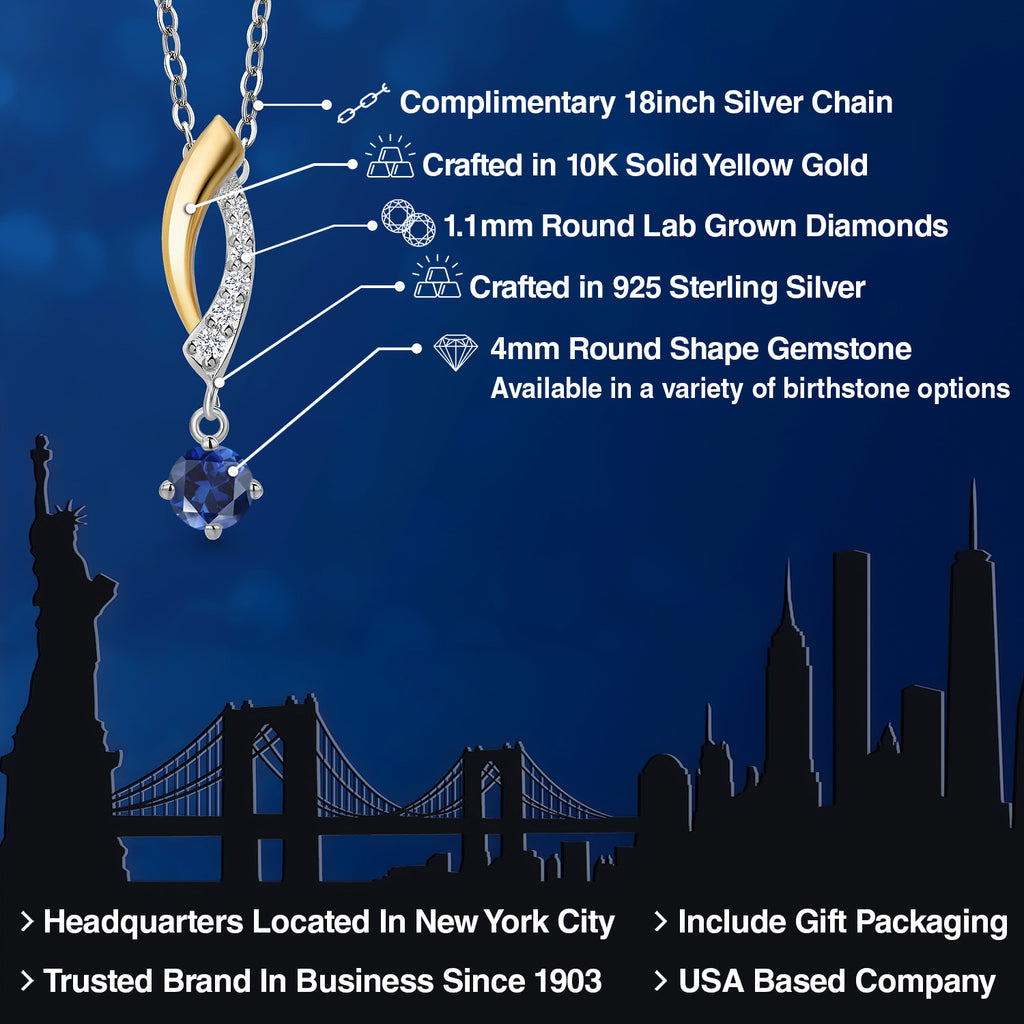 Pendant in 925 Sterling Silver and 10K Yellow Gold