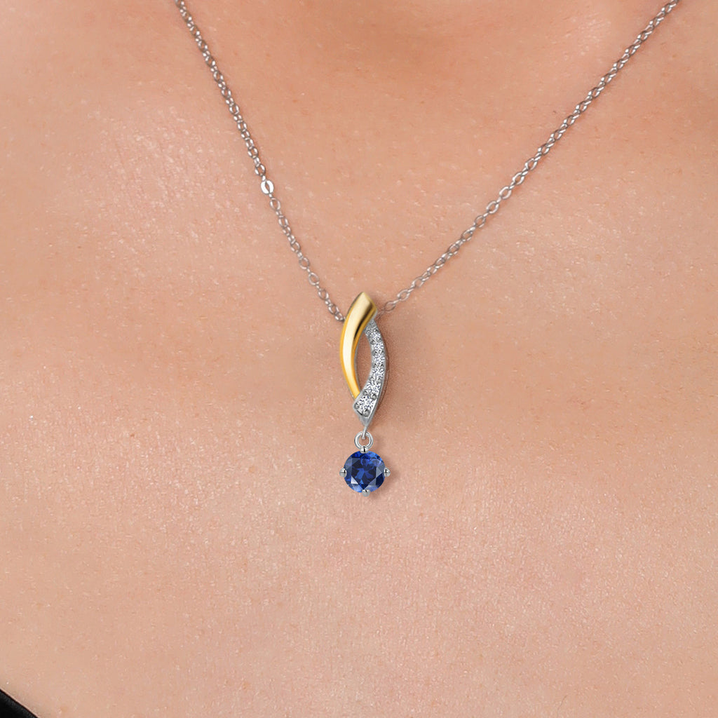 Pendant in 925 Sterling Silver and 10K Yellow Gold