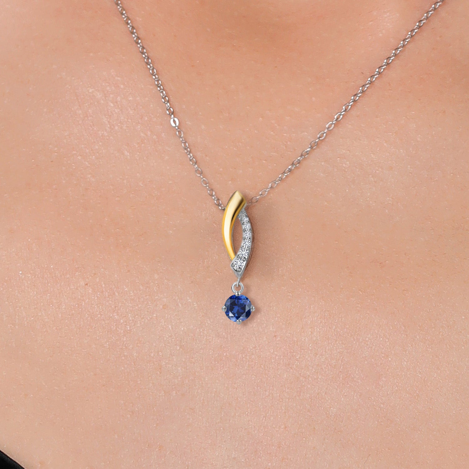 Pendant in 925 Sterling Silver and 10K Yellow Gold