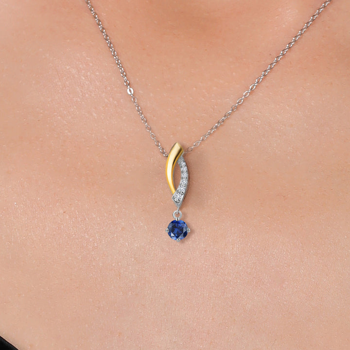 Pendant in 925 Sterling Silver and 10K Yellow Gold
