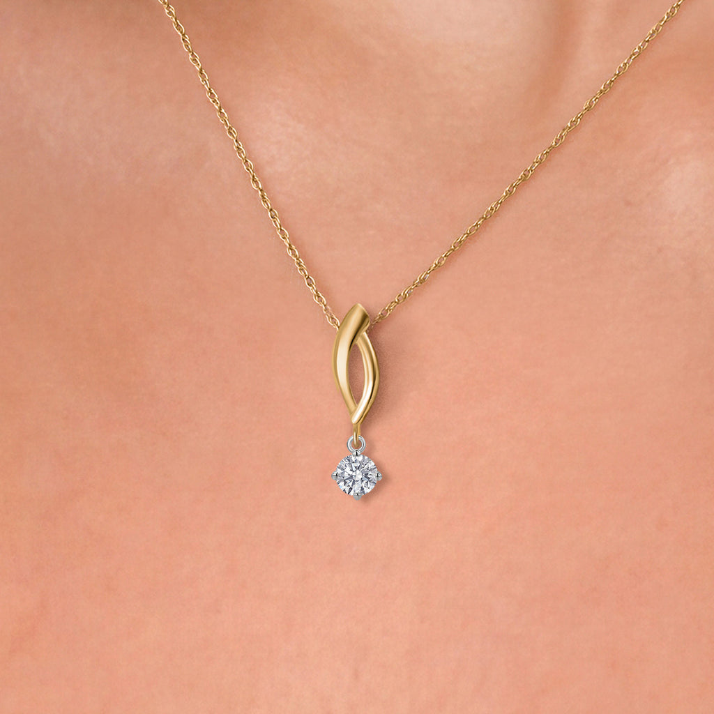 Pendant in 925 Sterling Silver and 10K Yellow Gold
