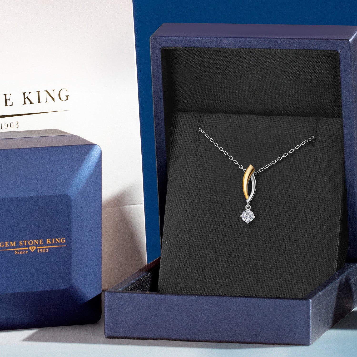 Pendant in 925 Sterling Silver and 10K Yellow Gold