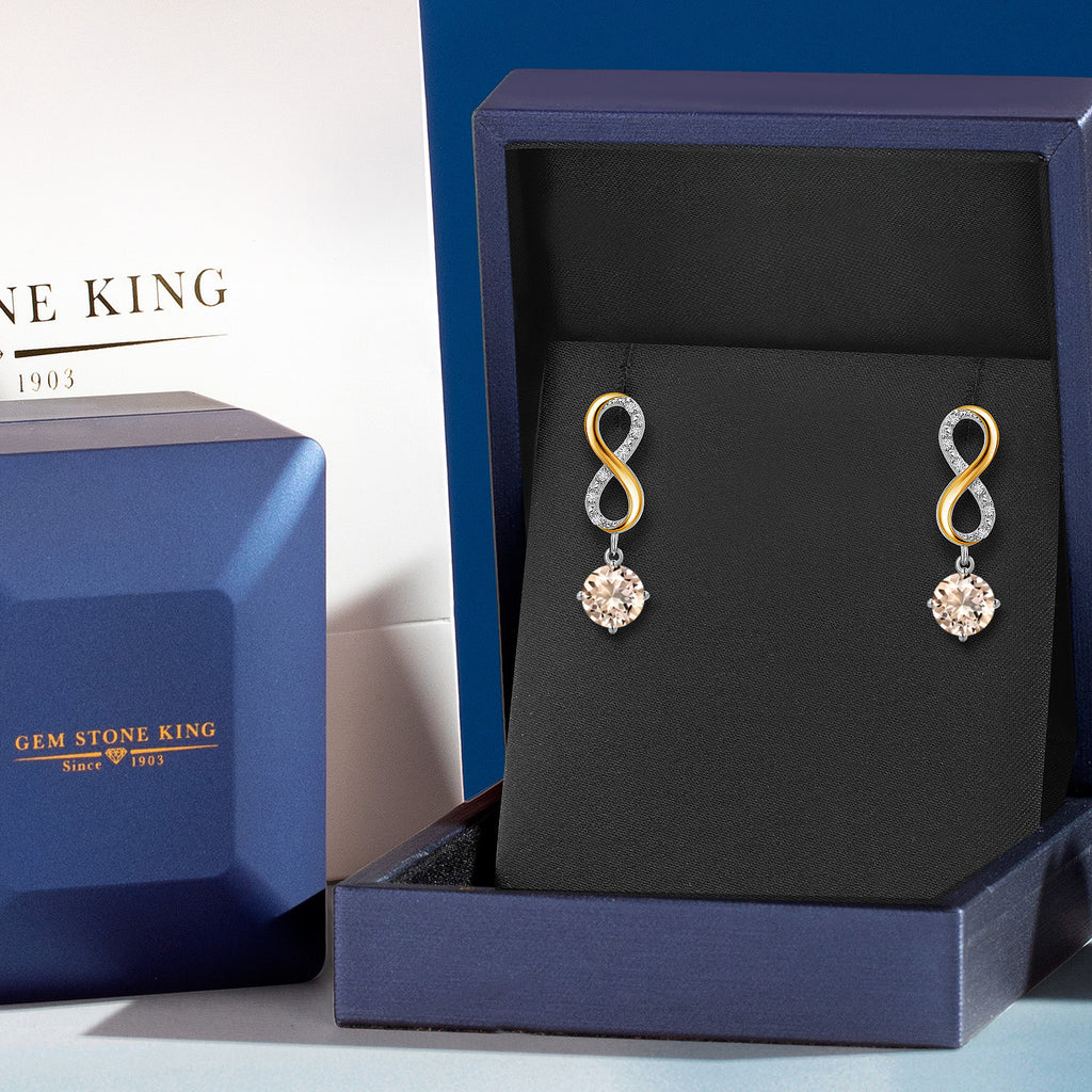 Earrings in 925 Sterling Silver and 10K Yellow Gold