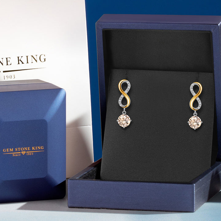 Earrings in 925 Sterling Silver and 10K Yellow Gold