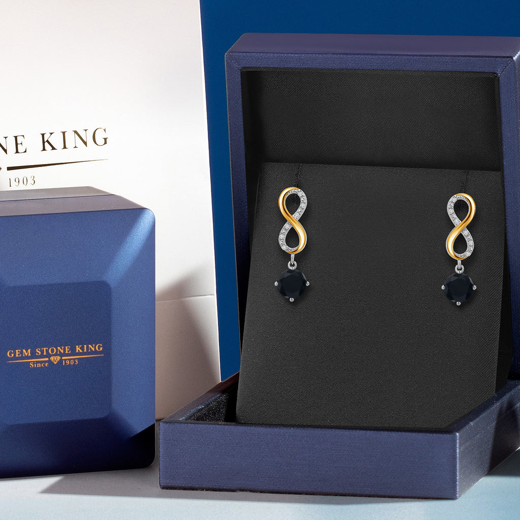 Earrings in 925 Sterling Silver and 10K Yellow Gold