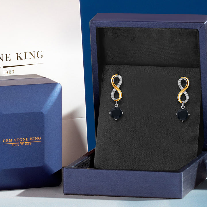 Earrings in 925 Sterling Silver and 10K Yellow Gold