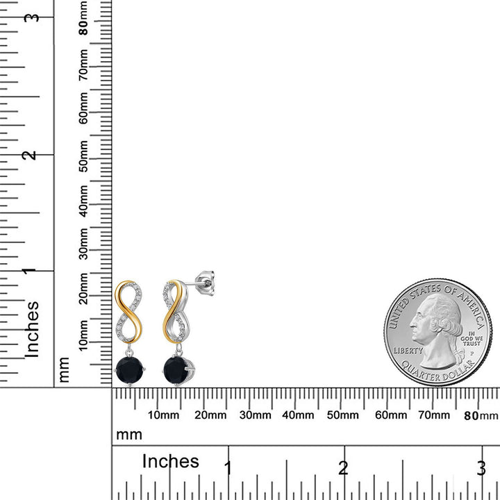 Earrings in 925 Sterling Silver and 10K Yellow Gold