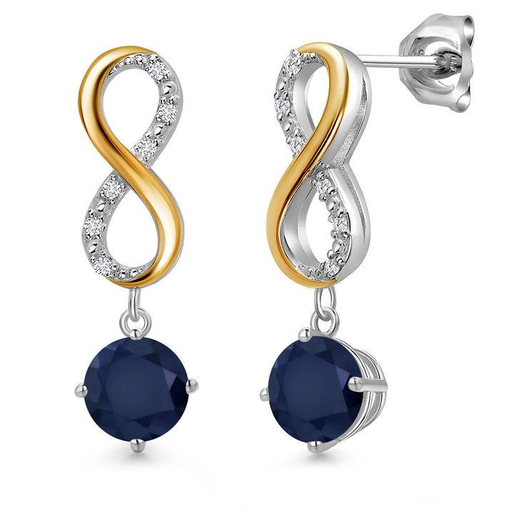 Earrings in 925 Sterling Silver and 10K Yellow Gold