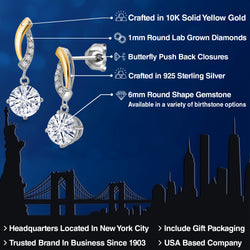 Earrings in 925 Sterling Silver and 10K Yellow Gold