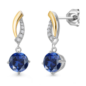 Earrings in 925 Sterling Silver and 10K Yellow Gold