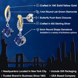 Earrings in 925 Sterling Silver and 10K Yellow Gold