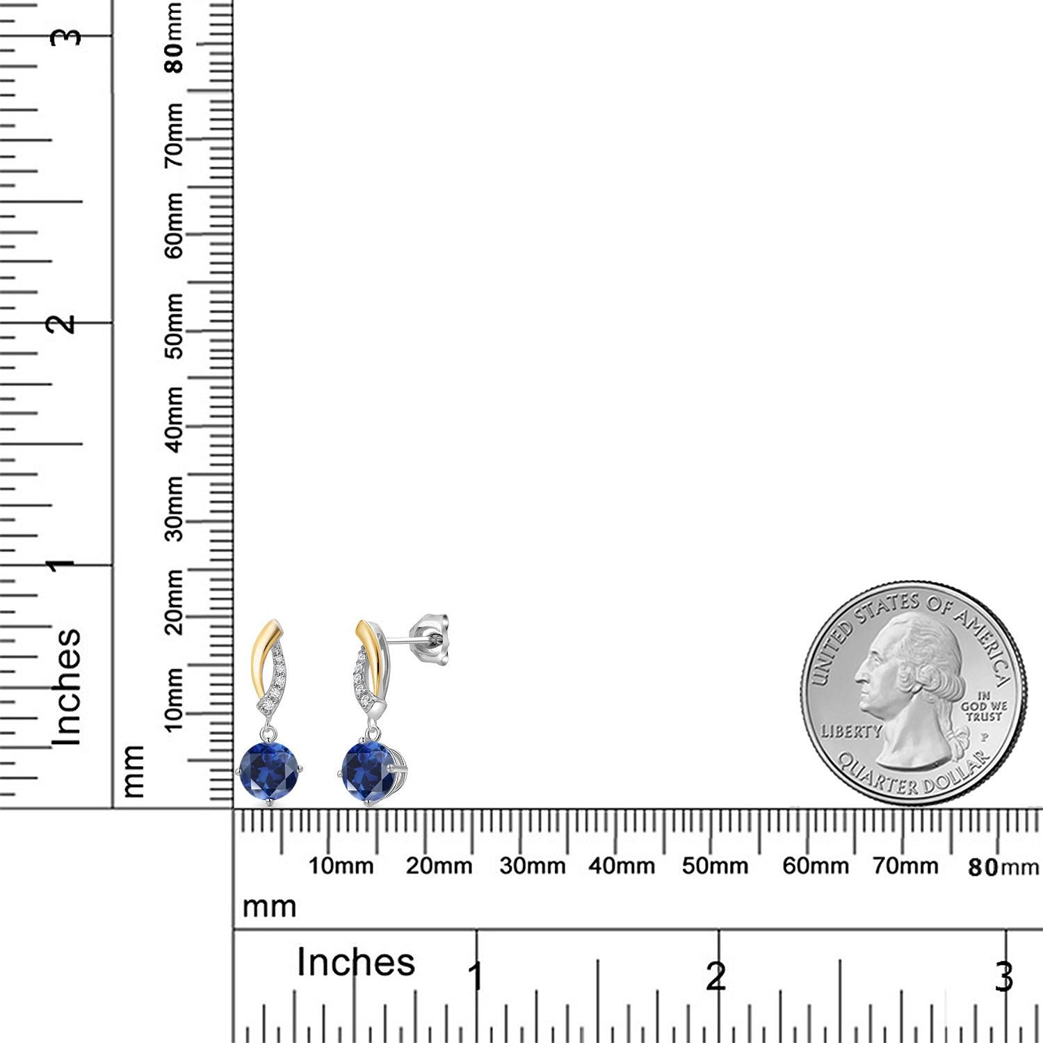 Earrings in 925 Sterling Silver and 10K Yellow Gold