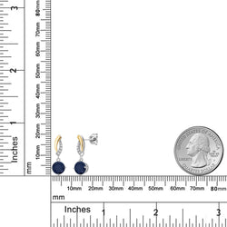 Earrings in 925 Sterling Silver and 10K Yellow Gold