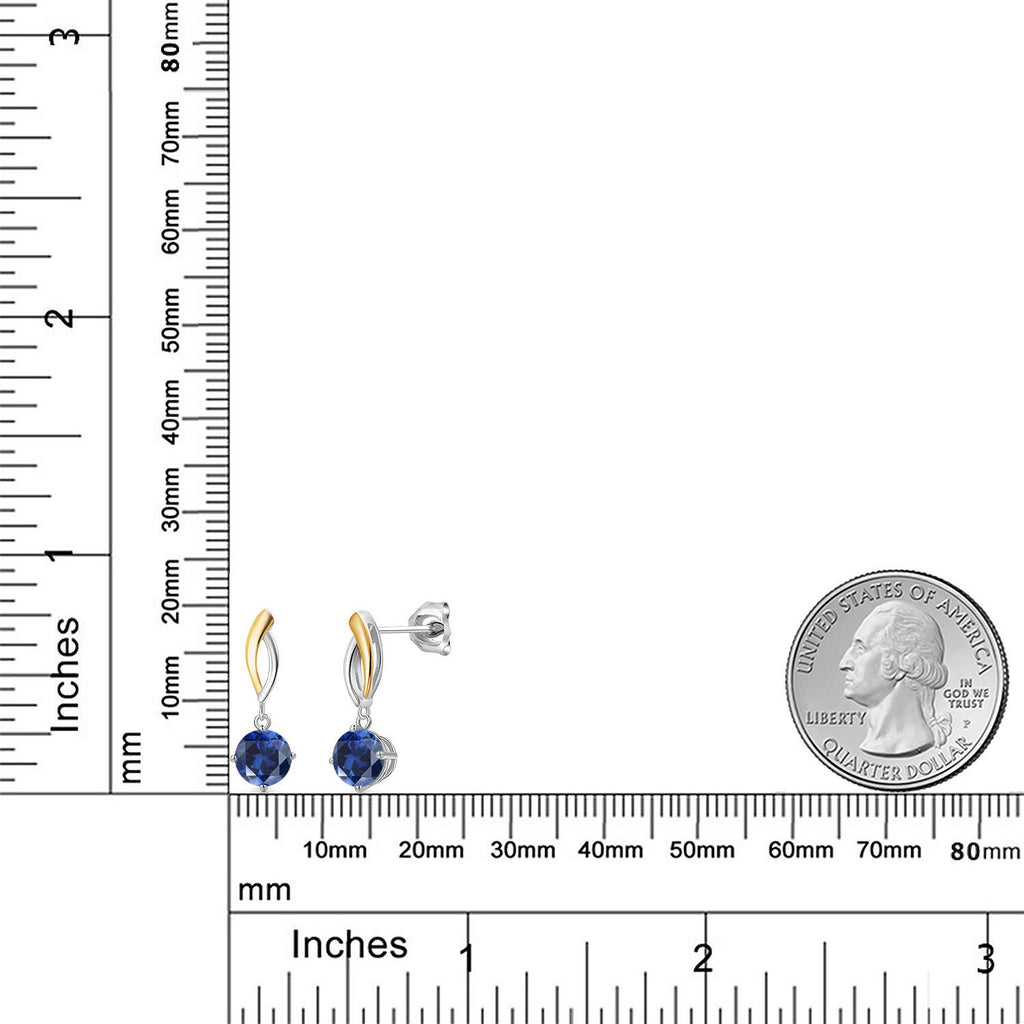 Earrings in 925 Sterling Silver and 10K Yellow Gold