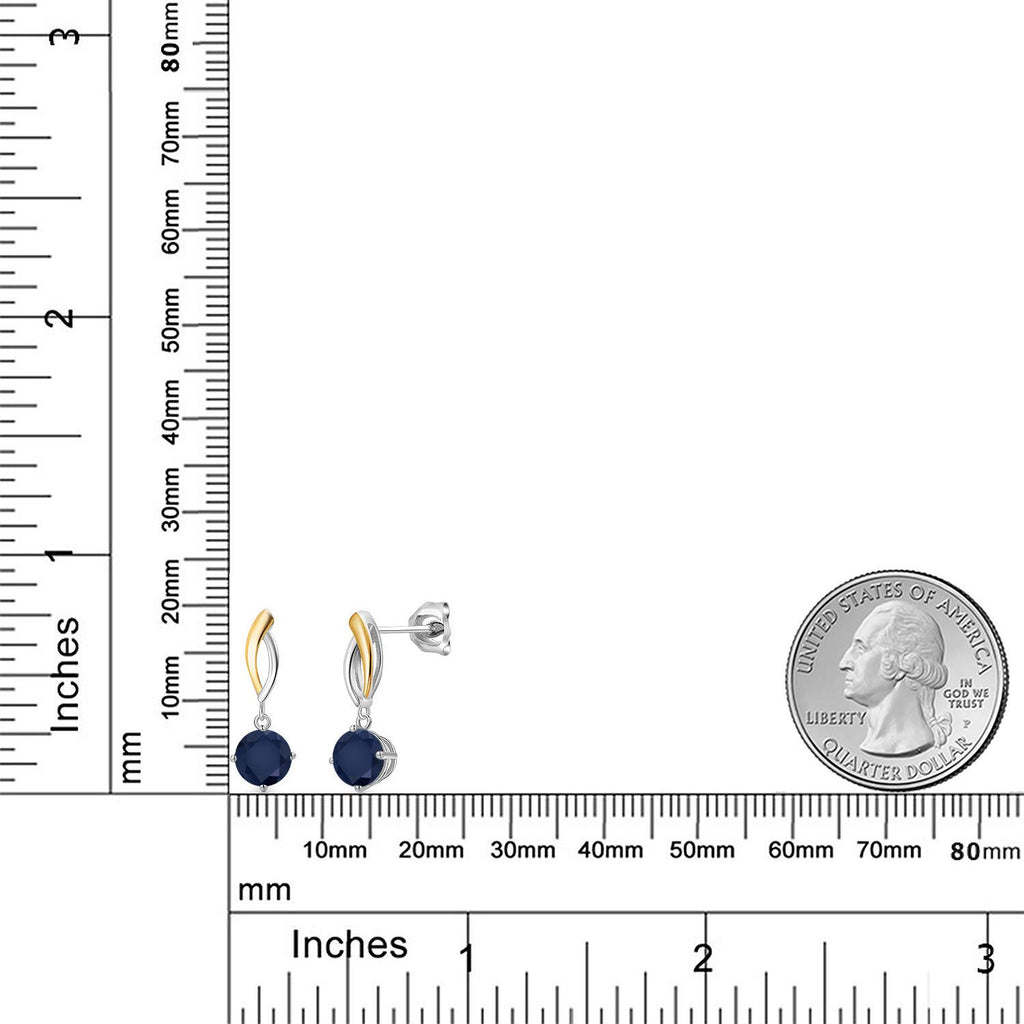 Earrings in 925 Sterling Silver and 10K Yellow Gold