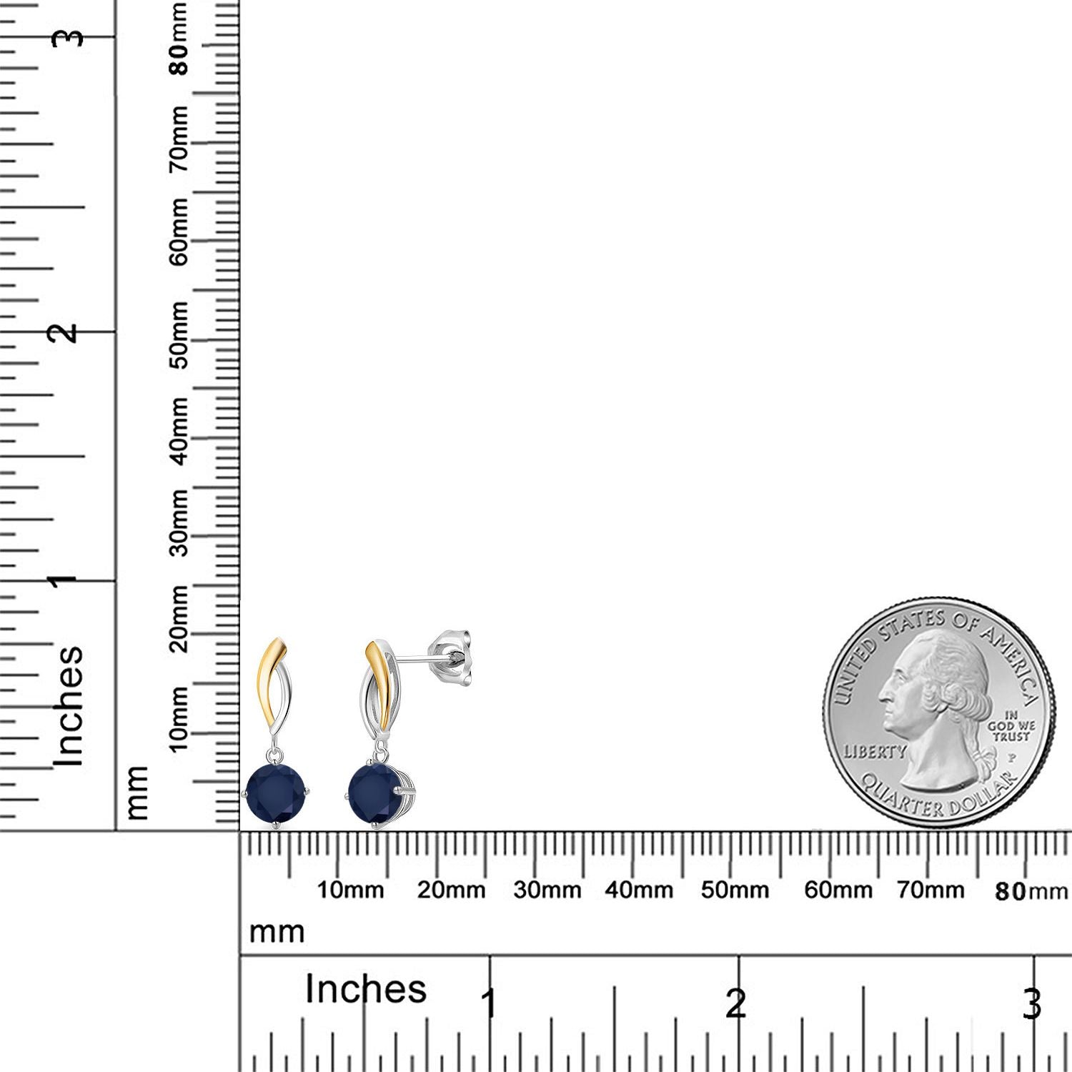 Earrings in 925 Sterling Silver and 10K Yellow Gold