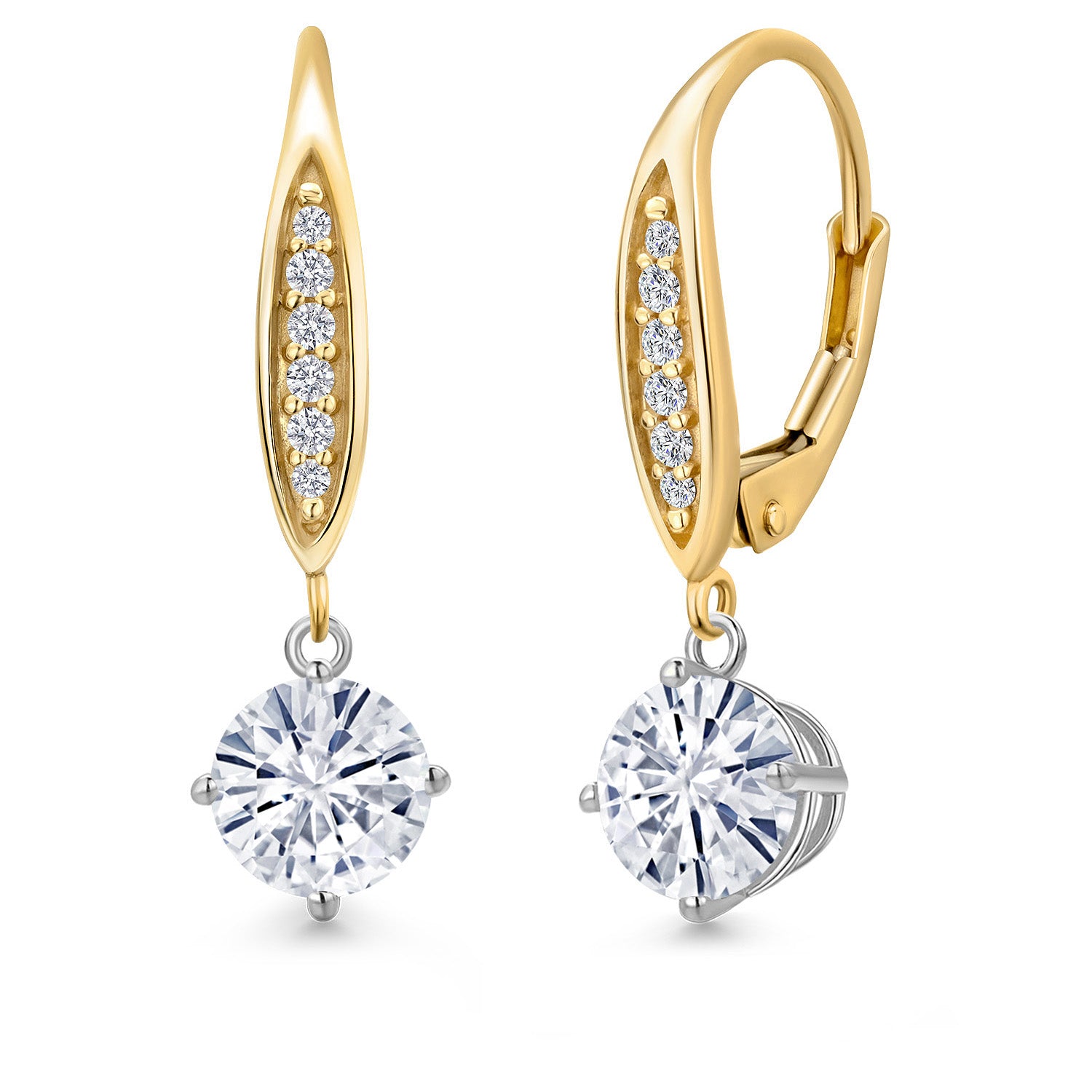 Earrings in 925 Sterling Silver and 10K Yellow Gold