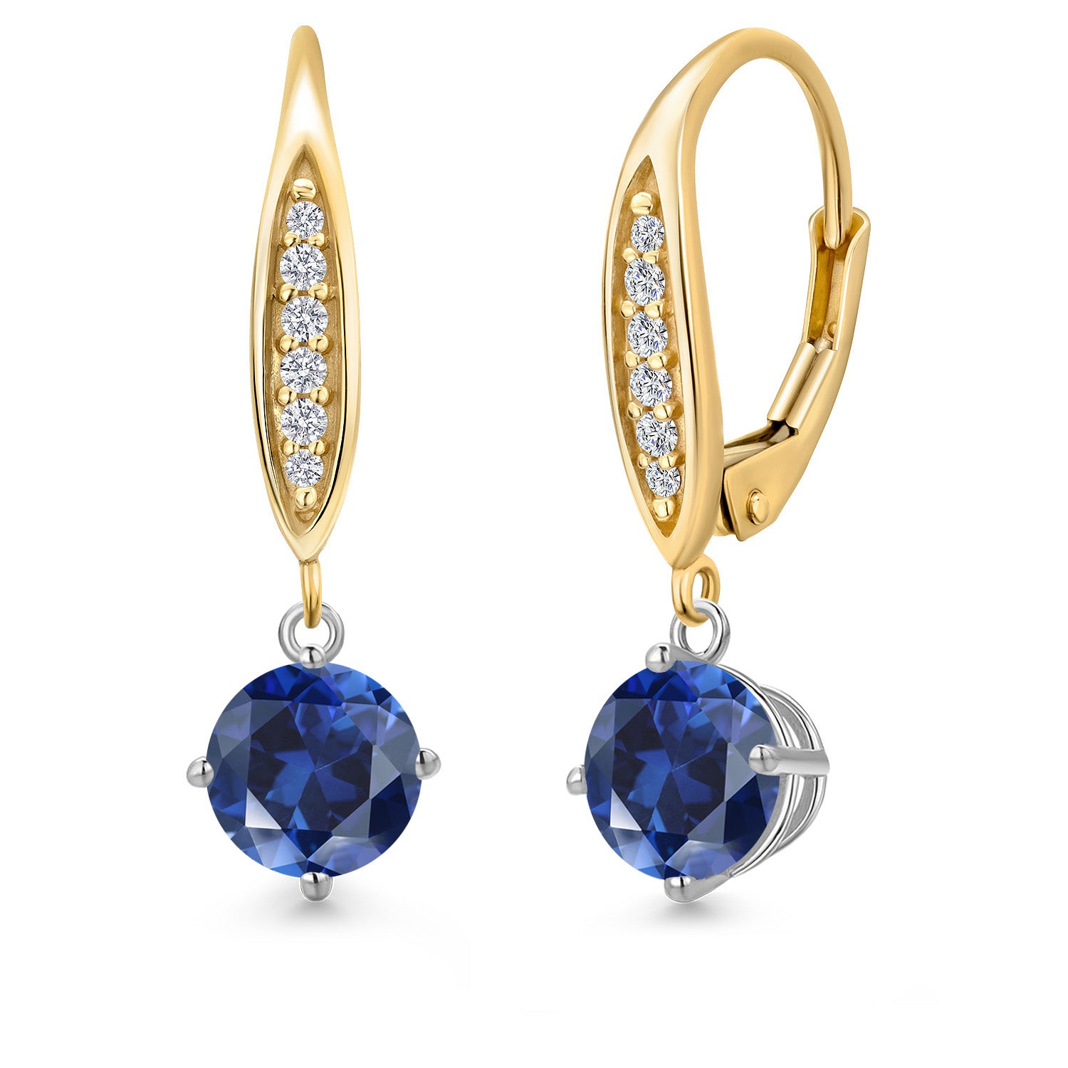 Earrings in 925 Sterling Silver and 10K Yellow Gold
