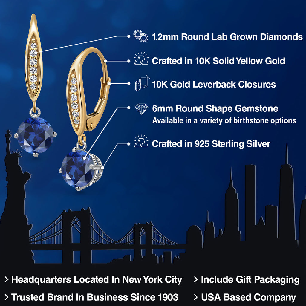 Earrings in 925 Sterling Silver and 10K Yellow Gold
