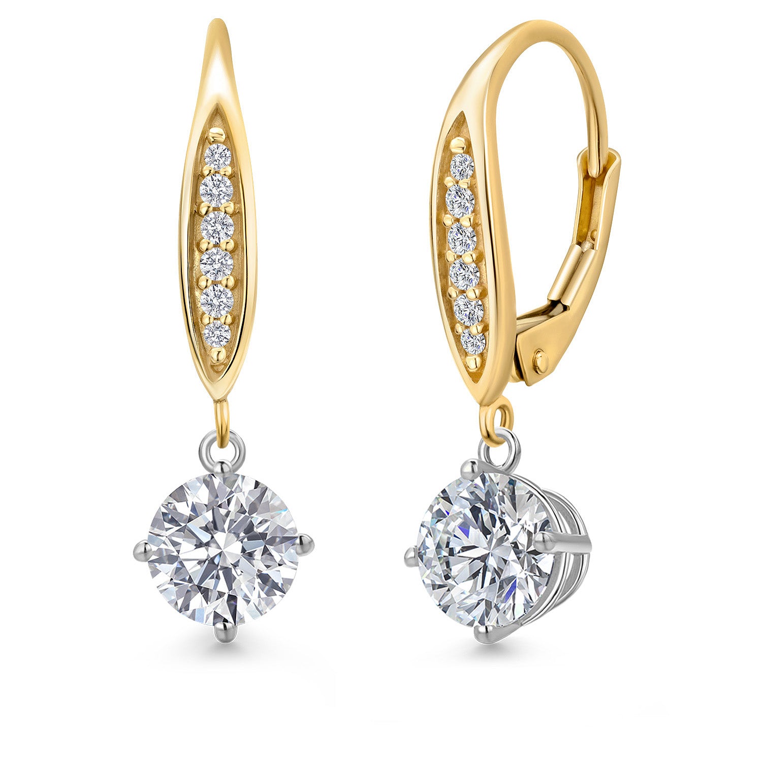 Earrings in 925 Sterling Silver and 10K Yellow Gold