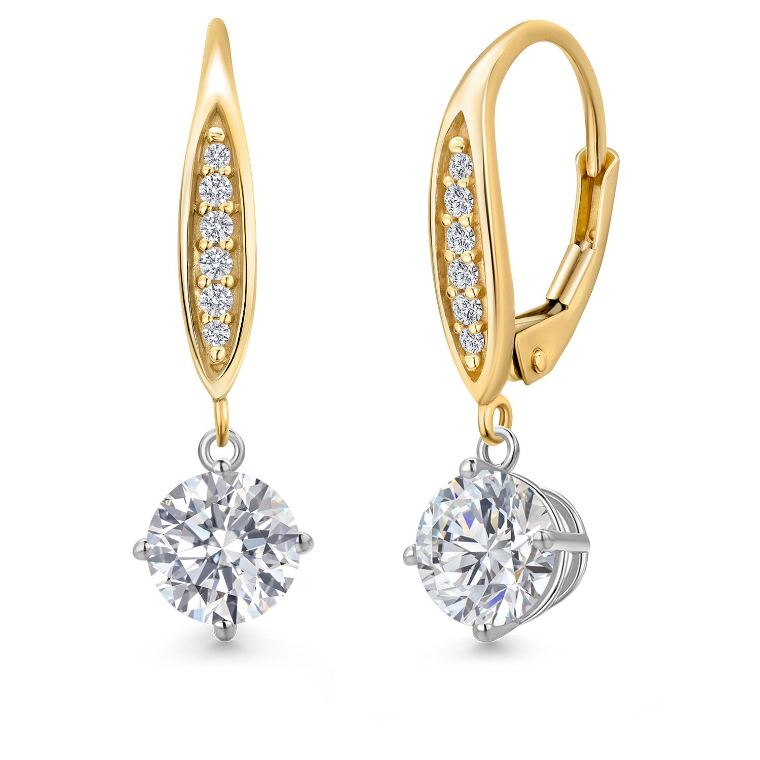 Earrings in 925 Sterling Silver and 10K Yellow Gold