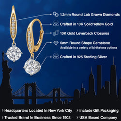 Earrings in 925 Sterling Silver and 10K Yellow Gold