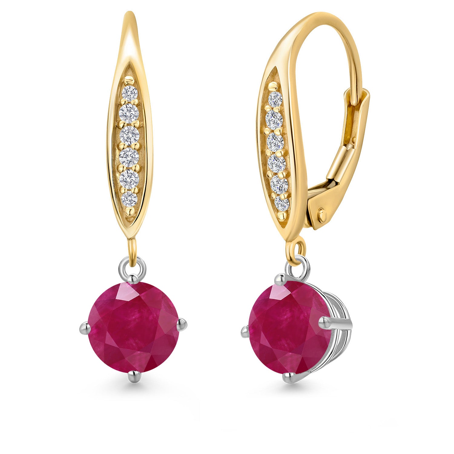 Earrings in 925 Sterling Silver and 10K Yellow Gold
