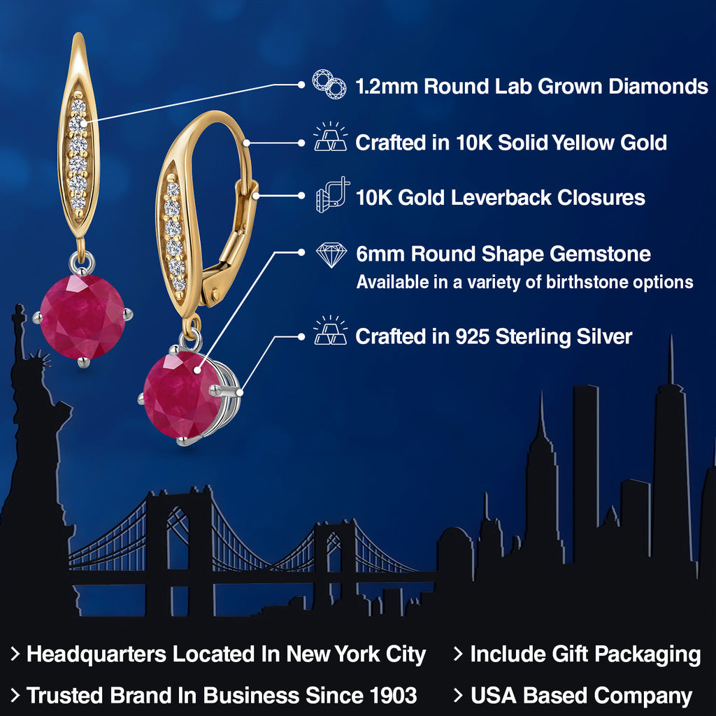 Earrings in 925 Sterling Silver and 10K Yellow Gold