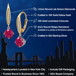Earrings in 925 Sterling Silver and 10K Yellow Gold