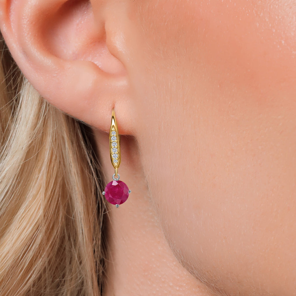 Earrings in 925 Sterling Silver and 10K Yellow Gold