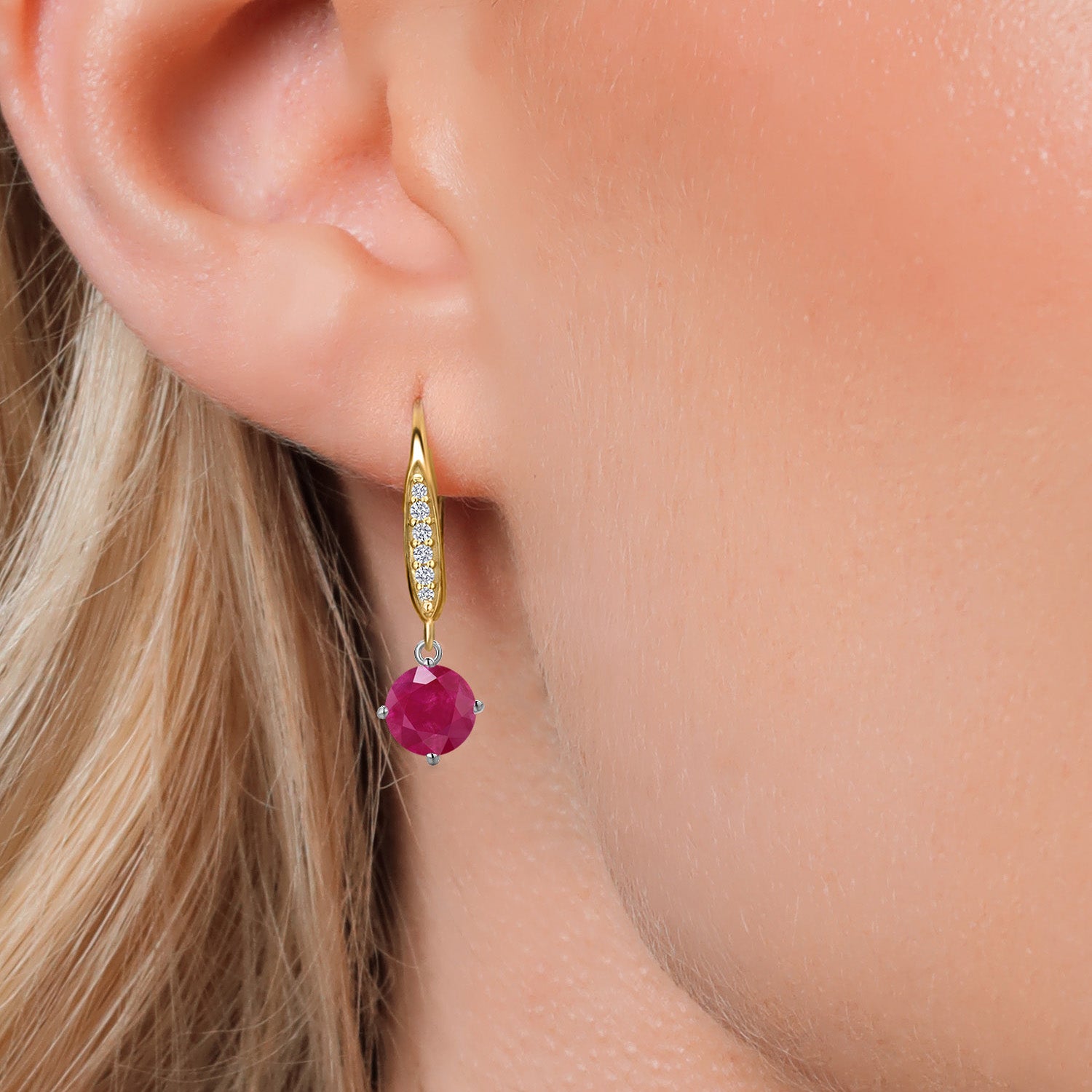 Earrings in 925 Sterling Silver and 10K Yellow Gold