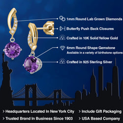 Earrings in 925 Sterling Silver and 10K Yellow Gold