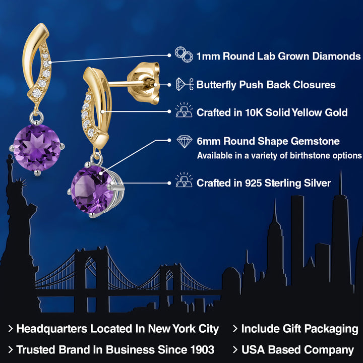 Earrings in 925 Sterling Silver and 10K Yellow Gold