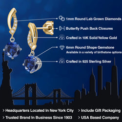 Earrings in 925 Sterling Silver and 10K Yellow Gold