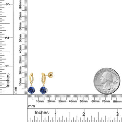 Earrings in 925 Sterling Silver and 10K Yellow Gold