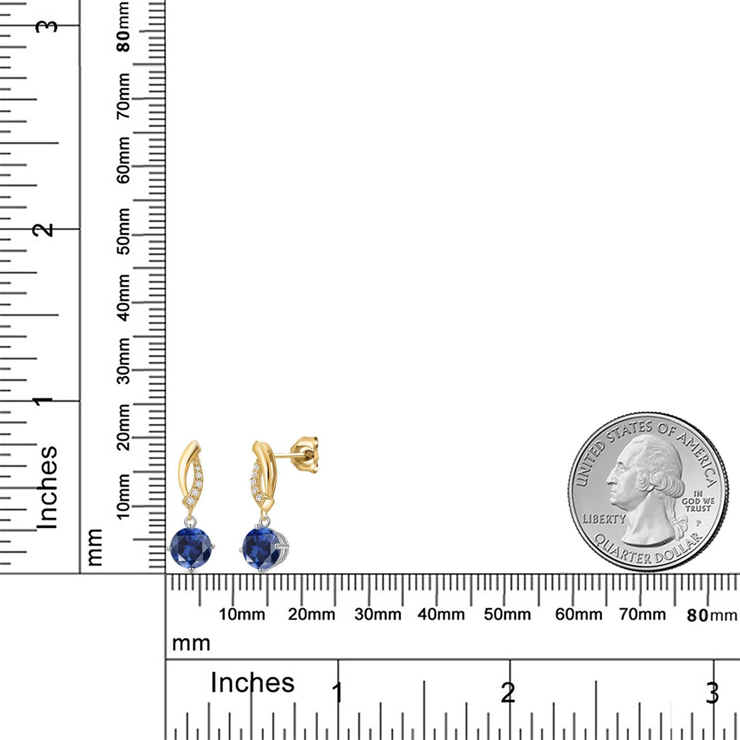 Earrings in 925 Sterling Silver and 10K Yellow Gold