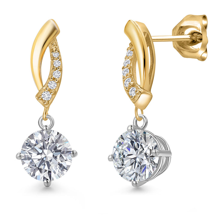 Earrings in 925 Sterling Silver and 10K Yellow Gold