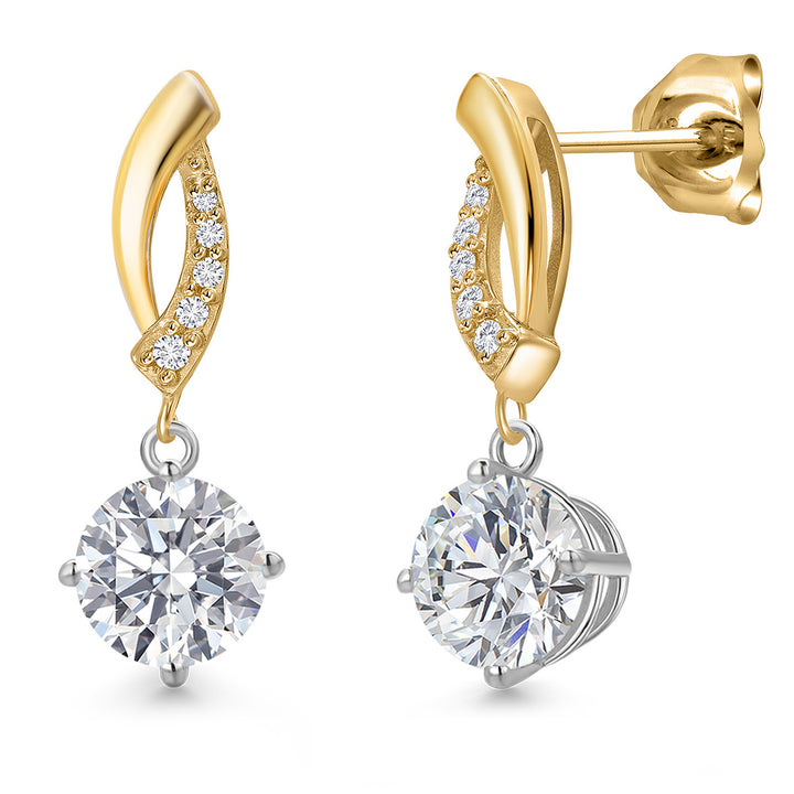 Earrings in 925 Sterling Silver and 10K Yellow Gold