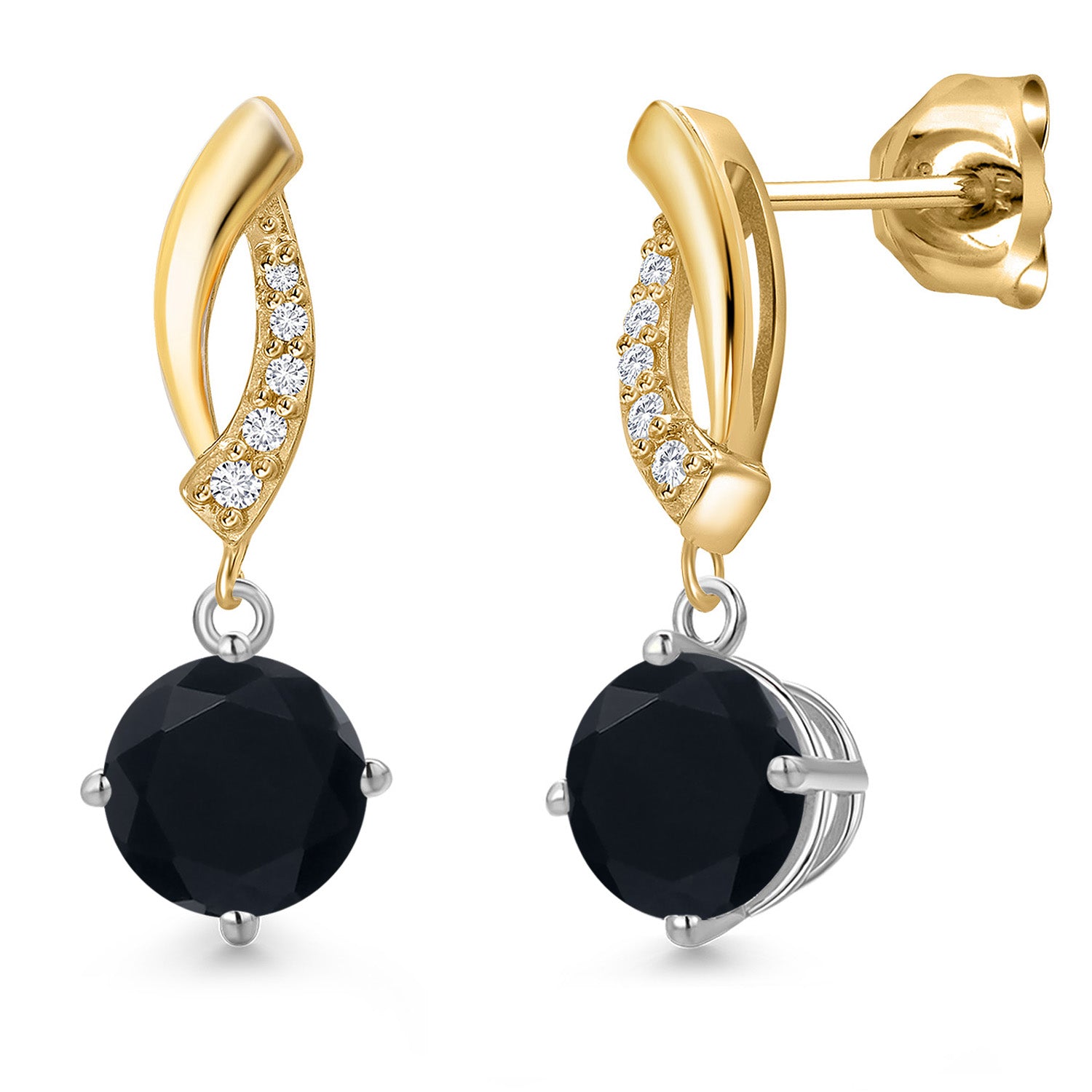 Earrings in 925 Sterling Silver and 10K Yellow Gold