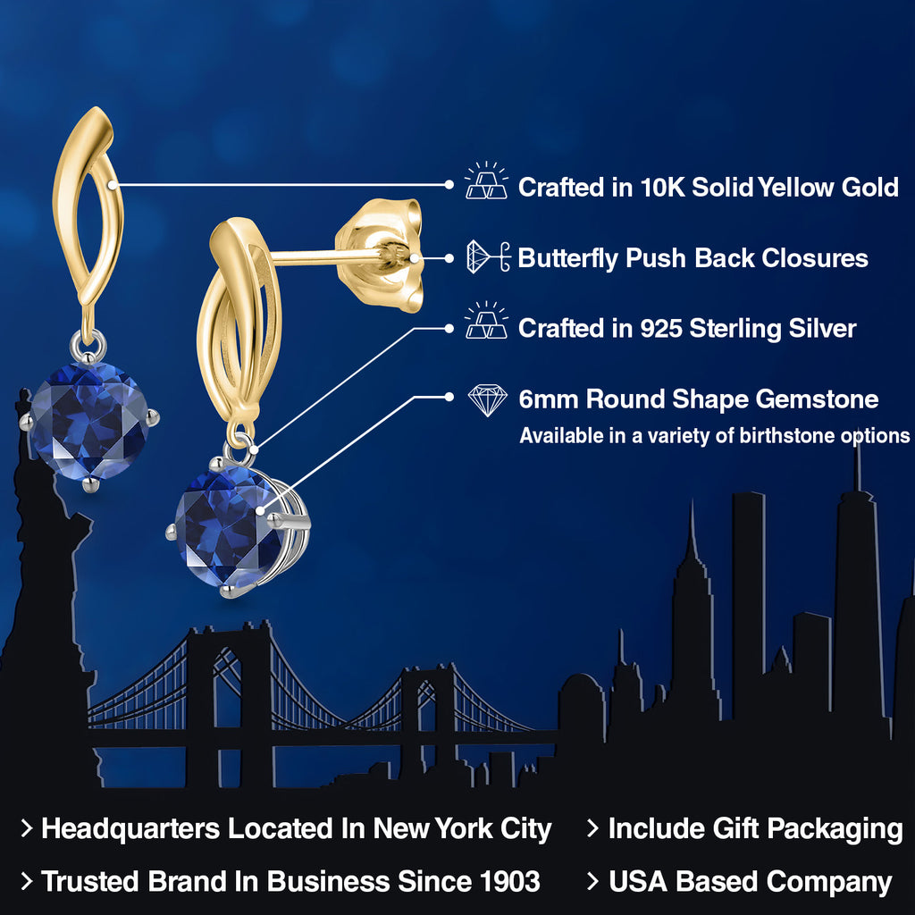 Earrings in 925 Sterling Silver and 10K Yellow Gold