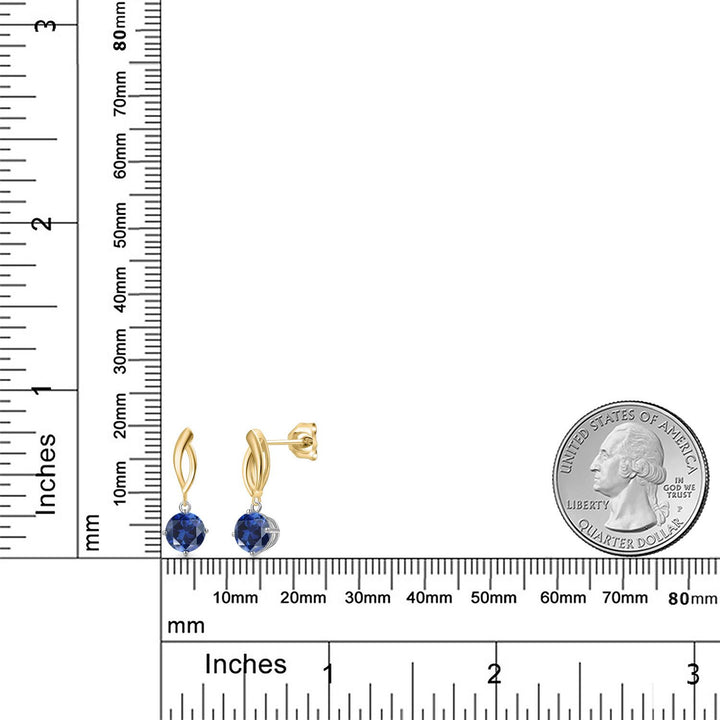 Earrings in 925 Sterling Silver and 10K Yellow Gold
