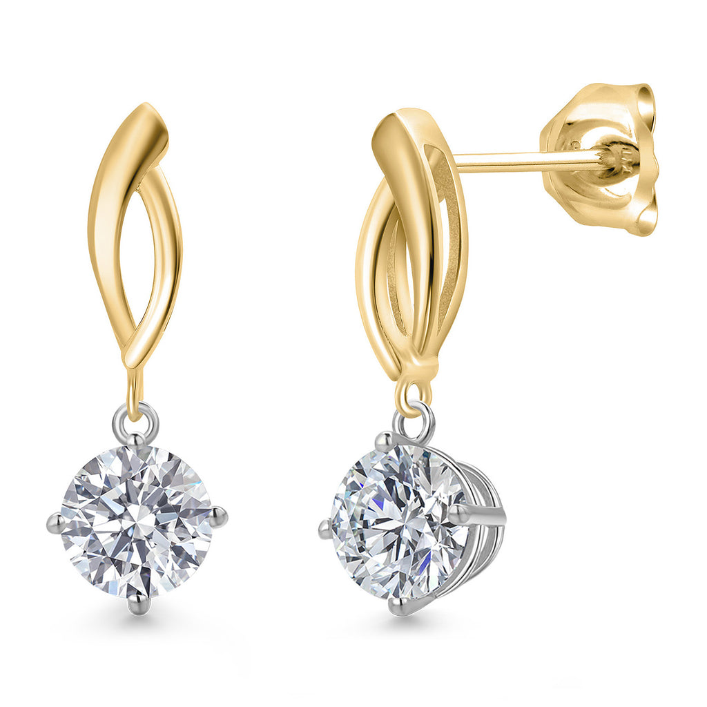 Earrings in 925 Sterling Silver and 10K Yellow Gold