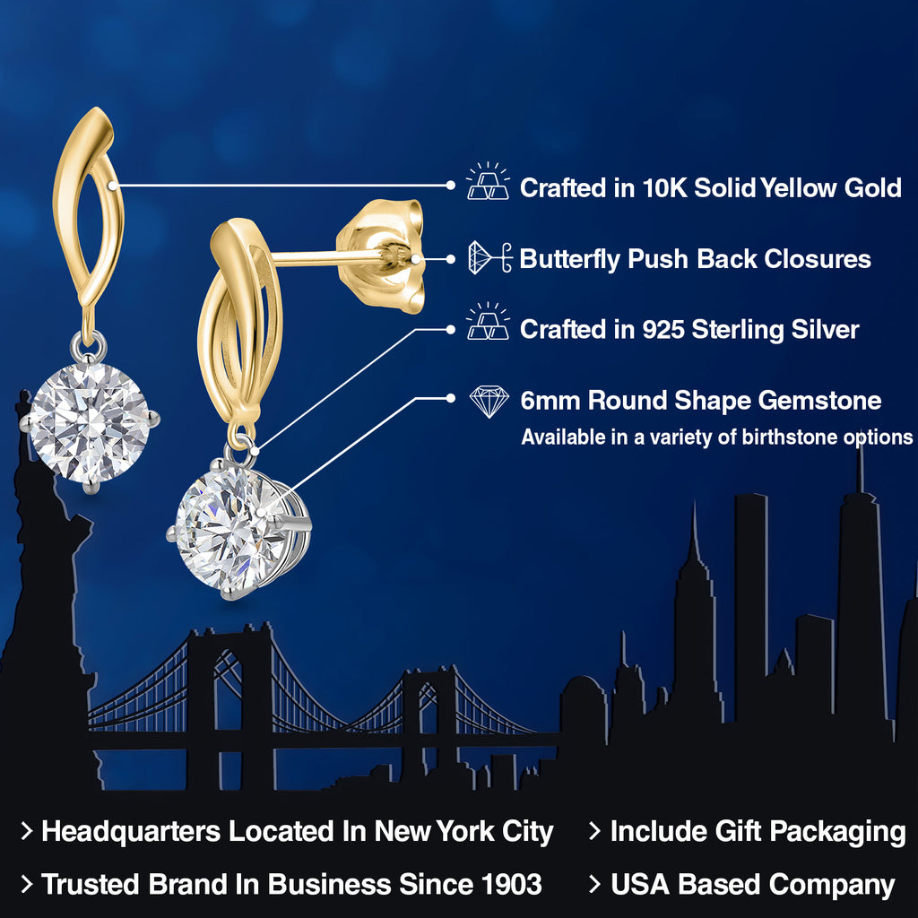 Earrings in 925 Sterling Silver and 10K Yellow Gold
