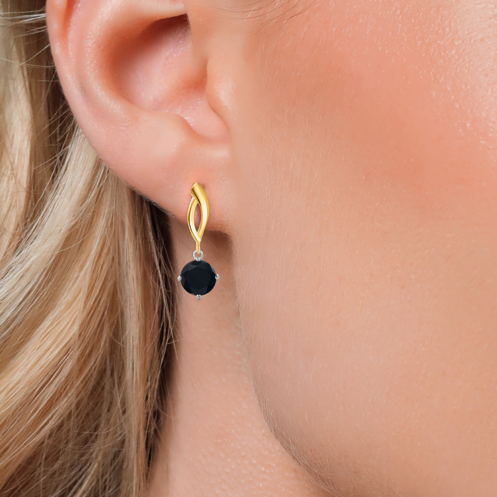 Earrings in 925 Sterling Silver and 10K Yellow Gold