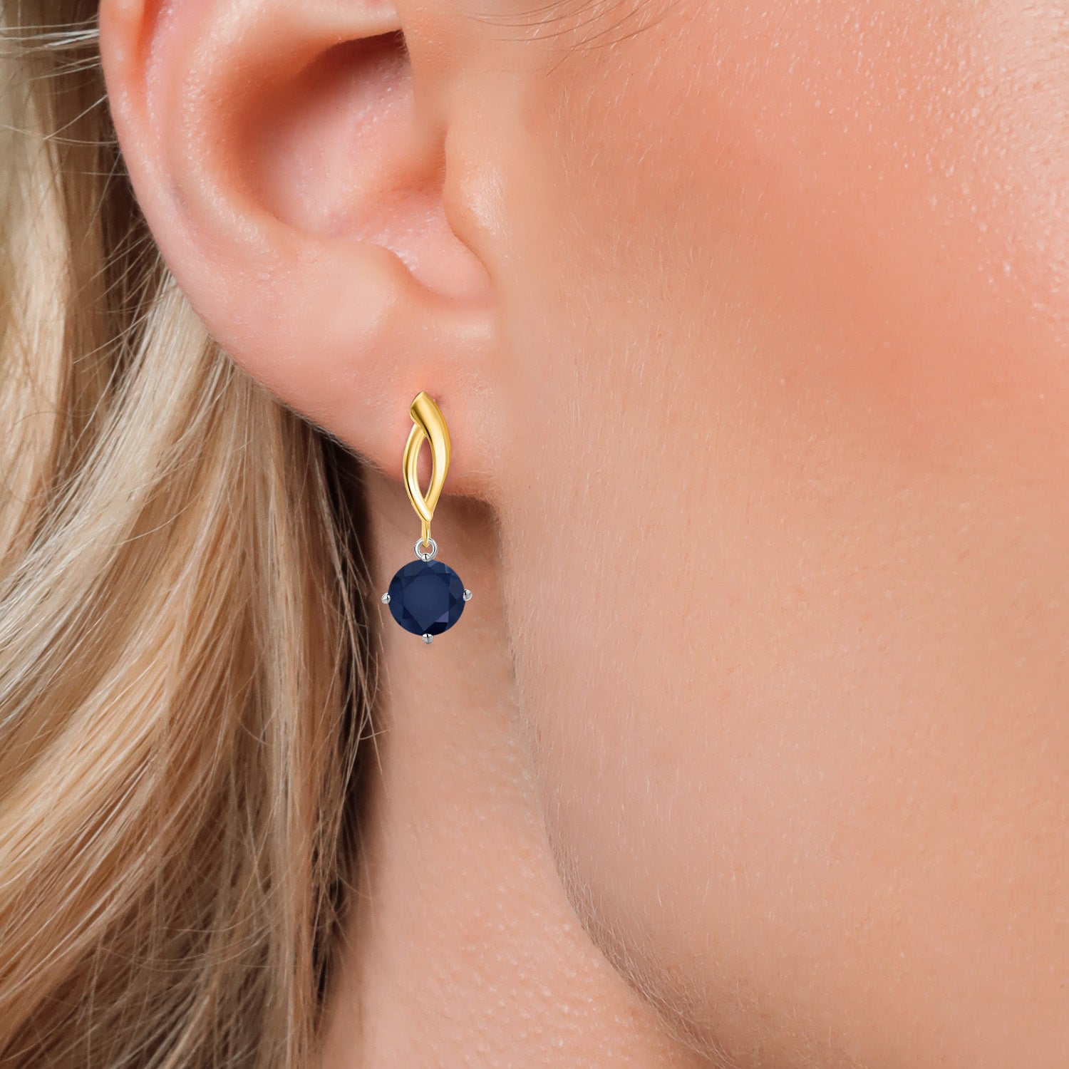 Earrings in 925 Sterling Silver and 10K Yellow Gold