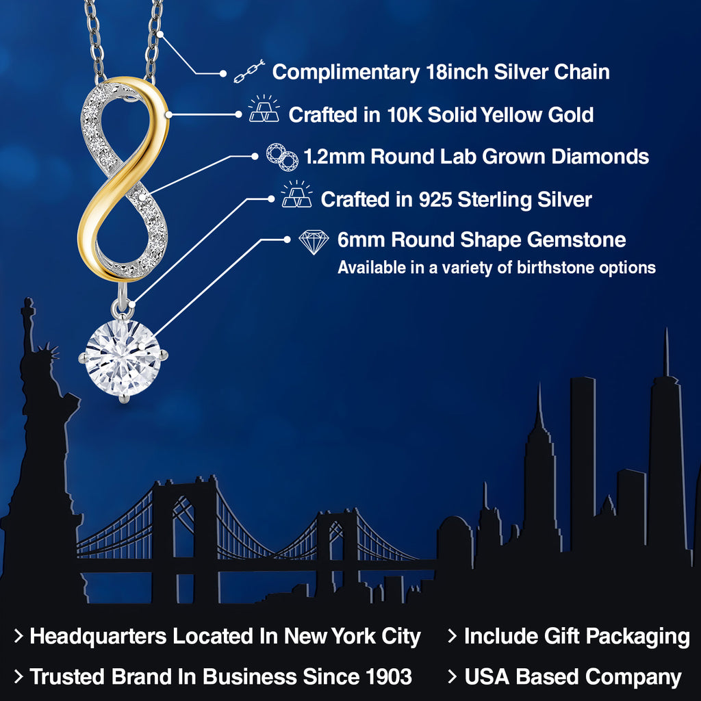 Pendant in 925 Sterling Silver and 10K Yellow Gold