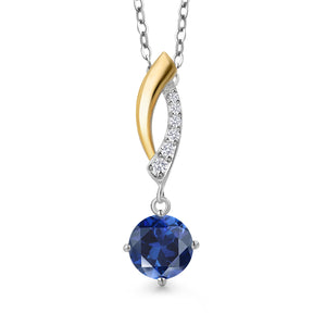 Pendant in 925 Sterling Silver and 10K Yellow Gold