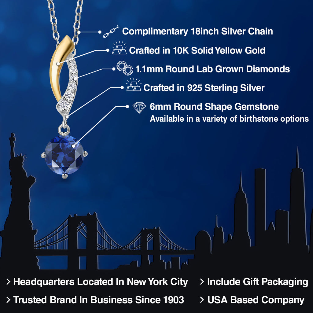 Pendant in 925 Sterling Silver and 10K Yellow Gold