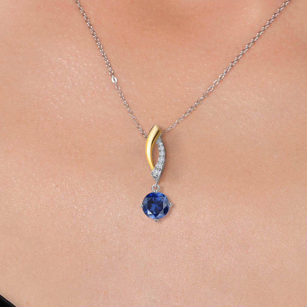 Pendant in 925 Sterling Silver and 10K Yellow Gold