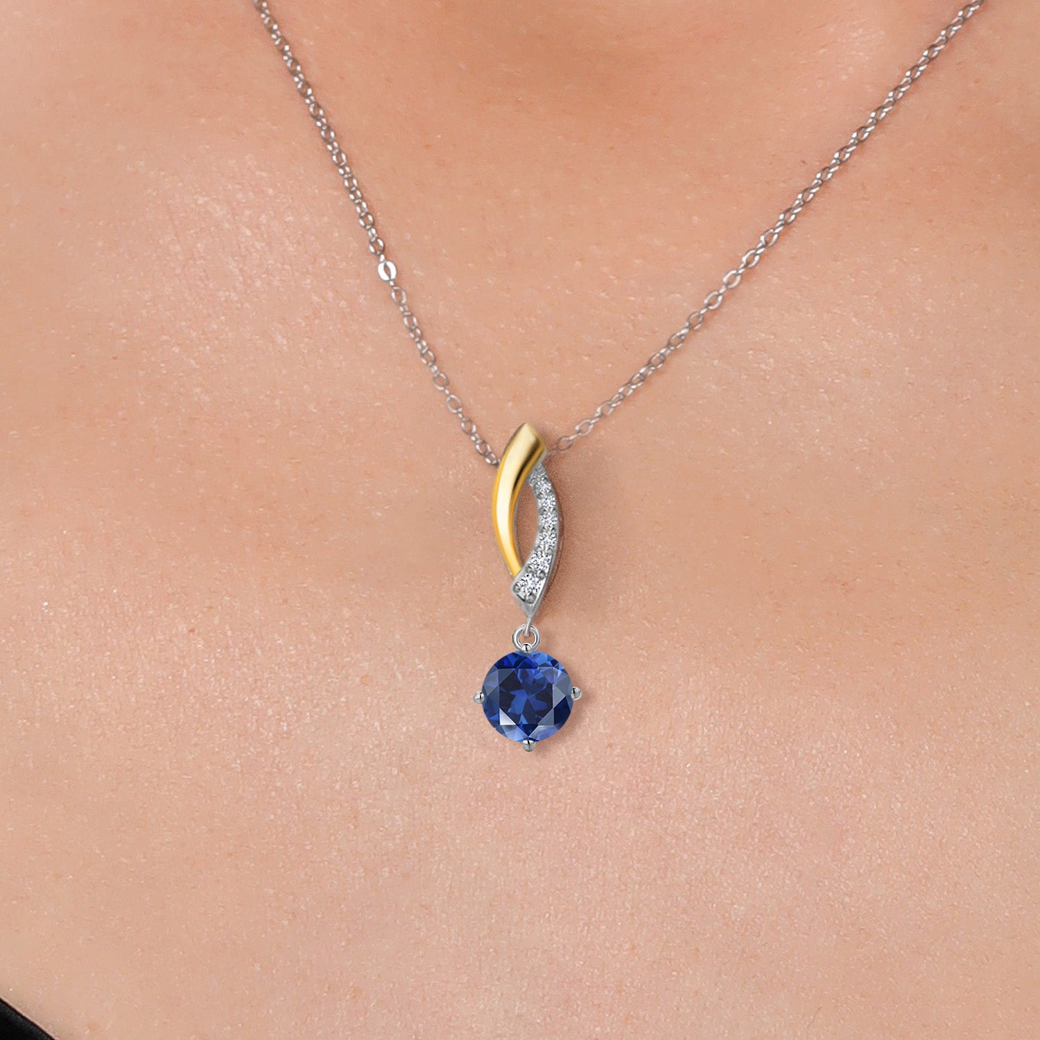 Pendant in 925 Sterling Silver and 10K Yellow Gold